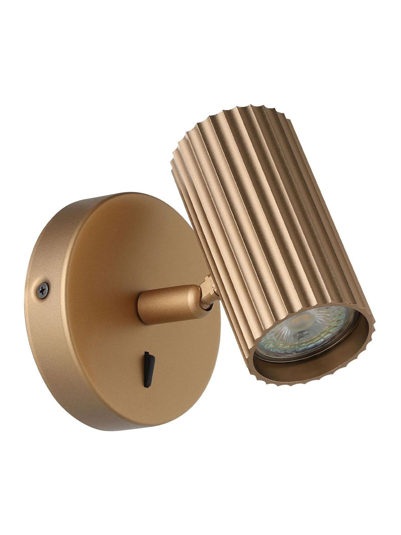 Eglo Matte Brass Portillo wall spotlight, aluminium steel - UK version