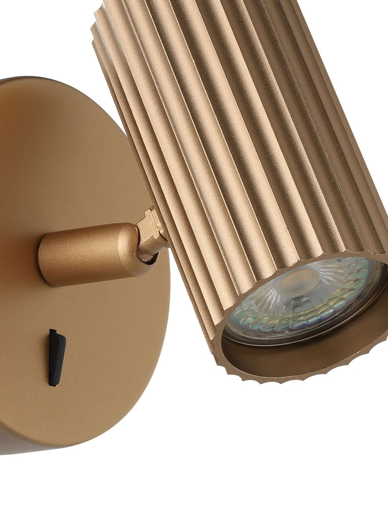 Eglo Matte Brass Portillo wall spotlight, aluminium steel - UK version