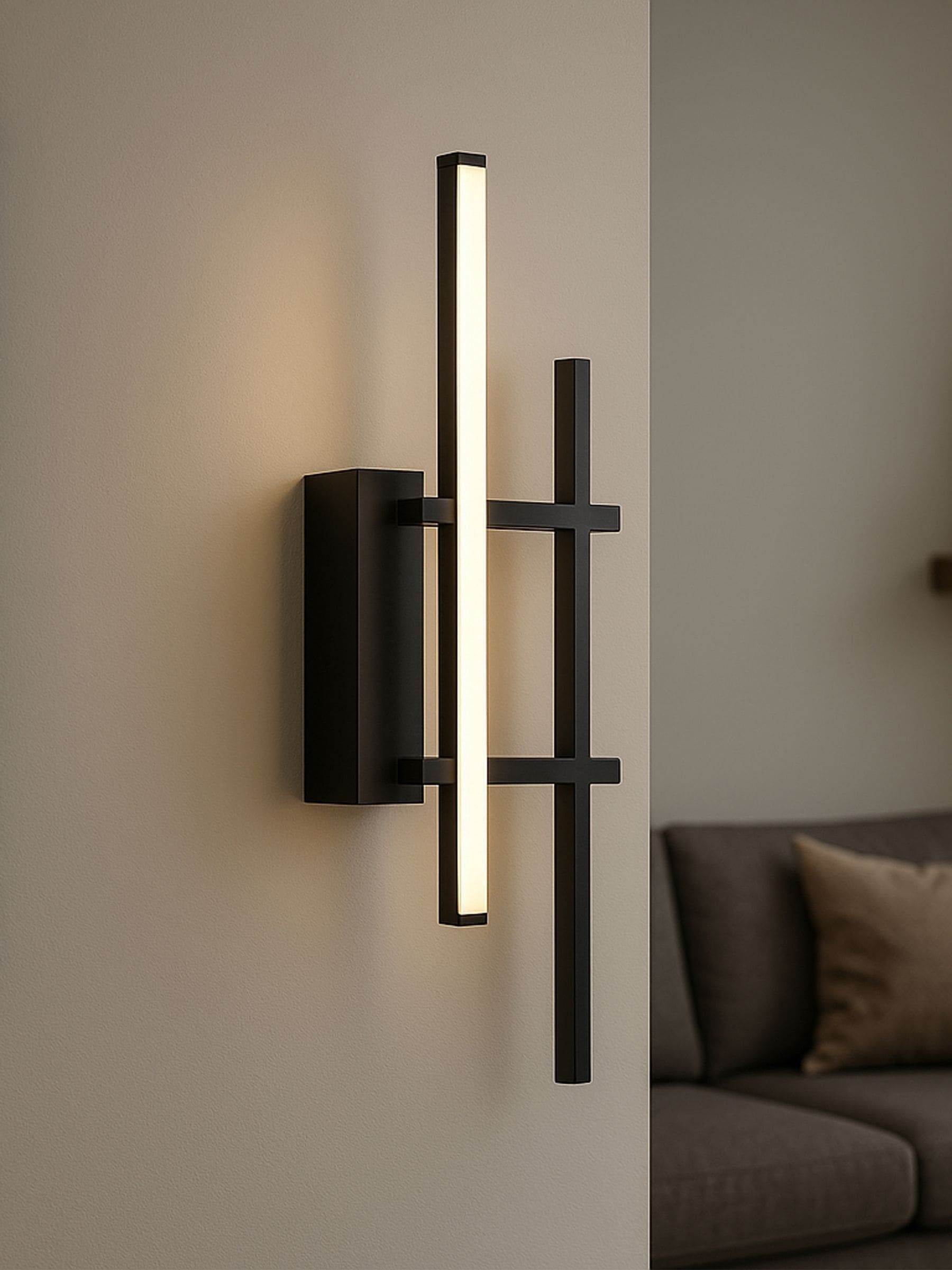 Eglo black linear LED wall light, imported from the UK