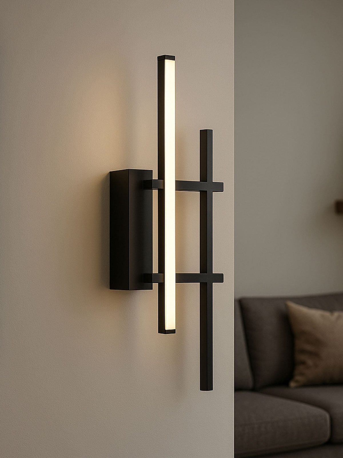 Eglo black linear LED wall light, imported from the UK