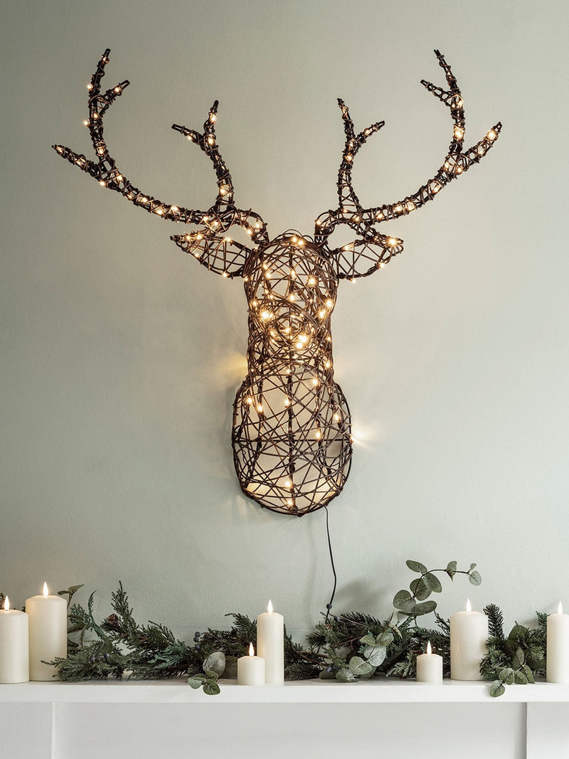 Lights4fun stag head wall light 84cm (British brand)