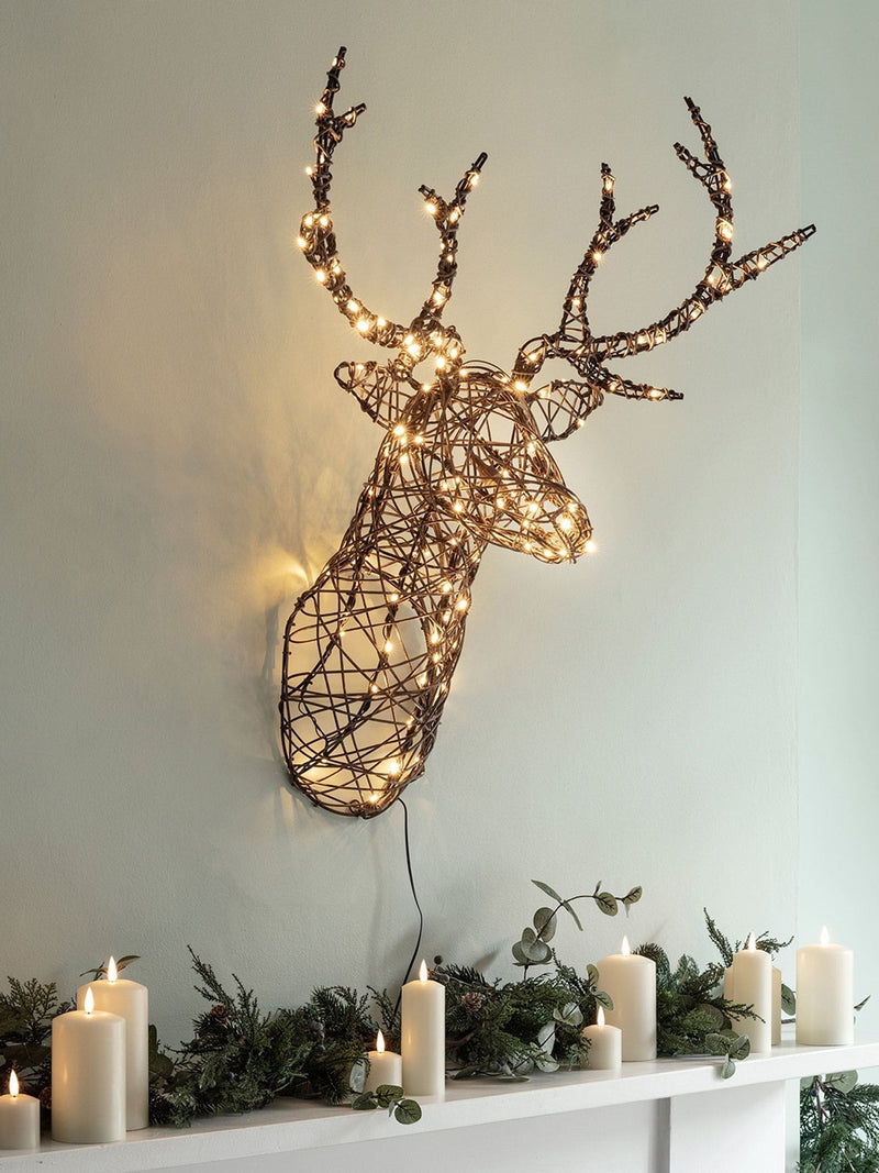 Lights4fun stag head wall light 84cm (British brand)