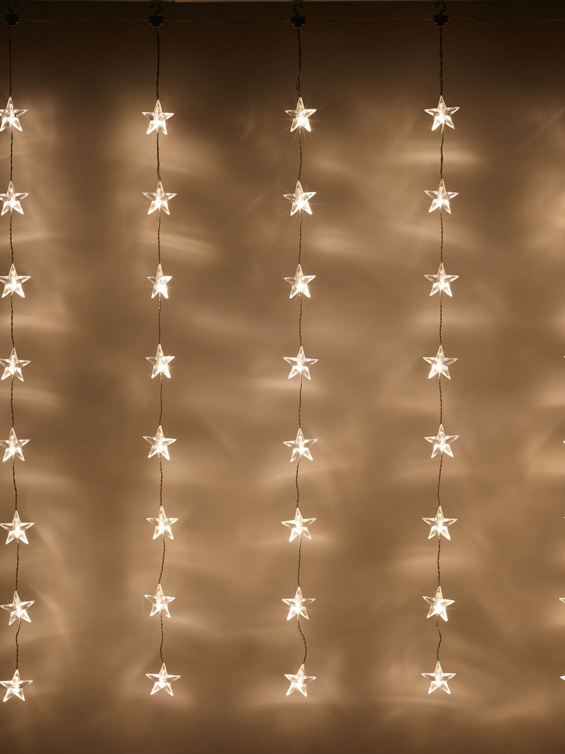 Lights4fun 40 warm white LED star curtain light decoration (British brand)