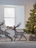 Lights4fun rattan reindeer sleigh with LEDs (British brand)