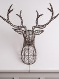 Lights4fun rattan stag's head LED Christmas light - British product