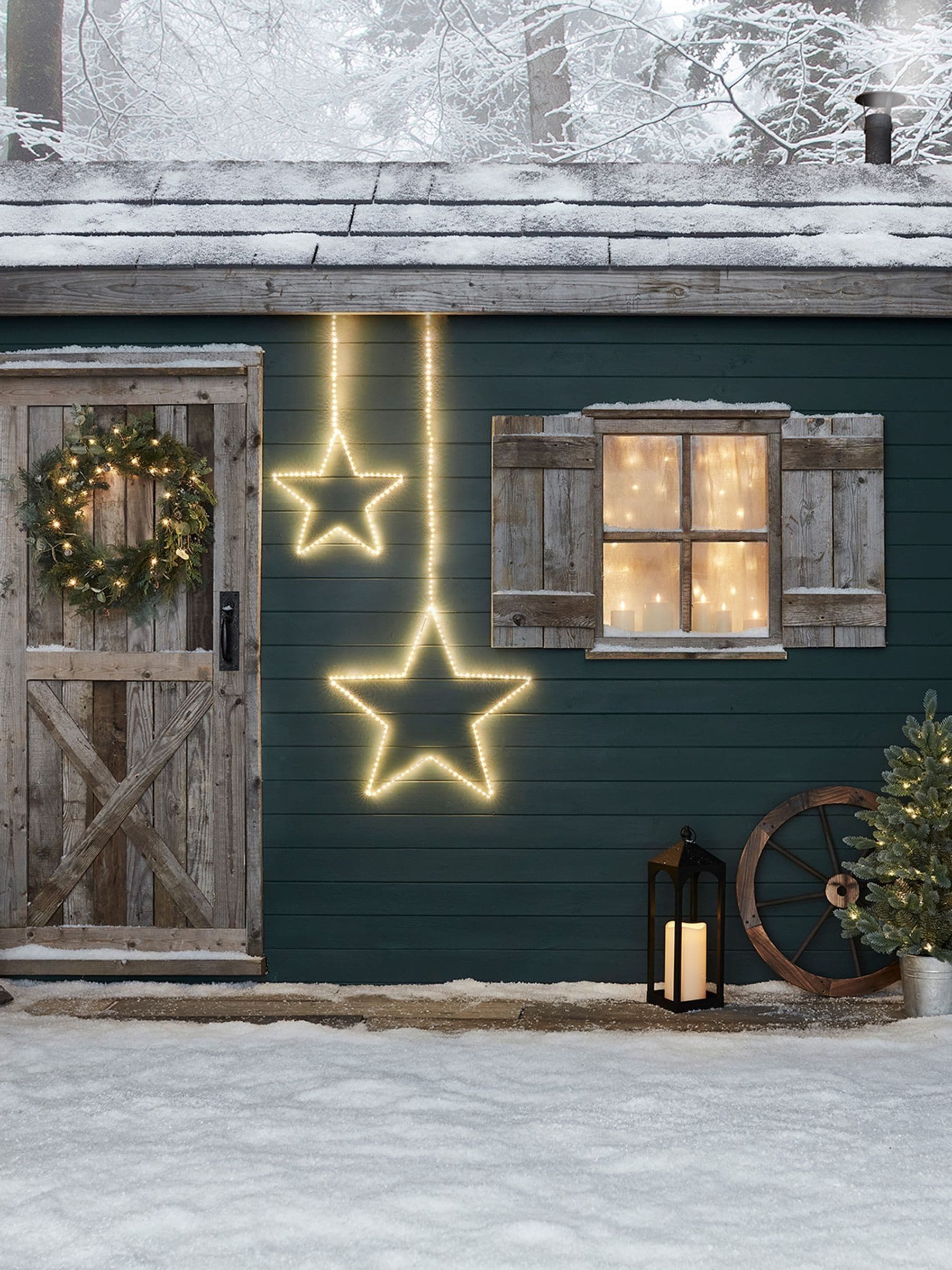 Lights4fun outdoor hanging star light 58cm - British product
