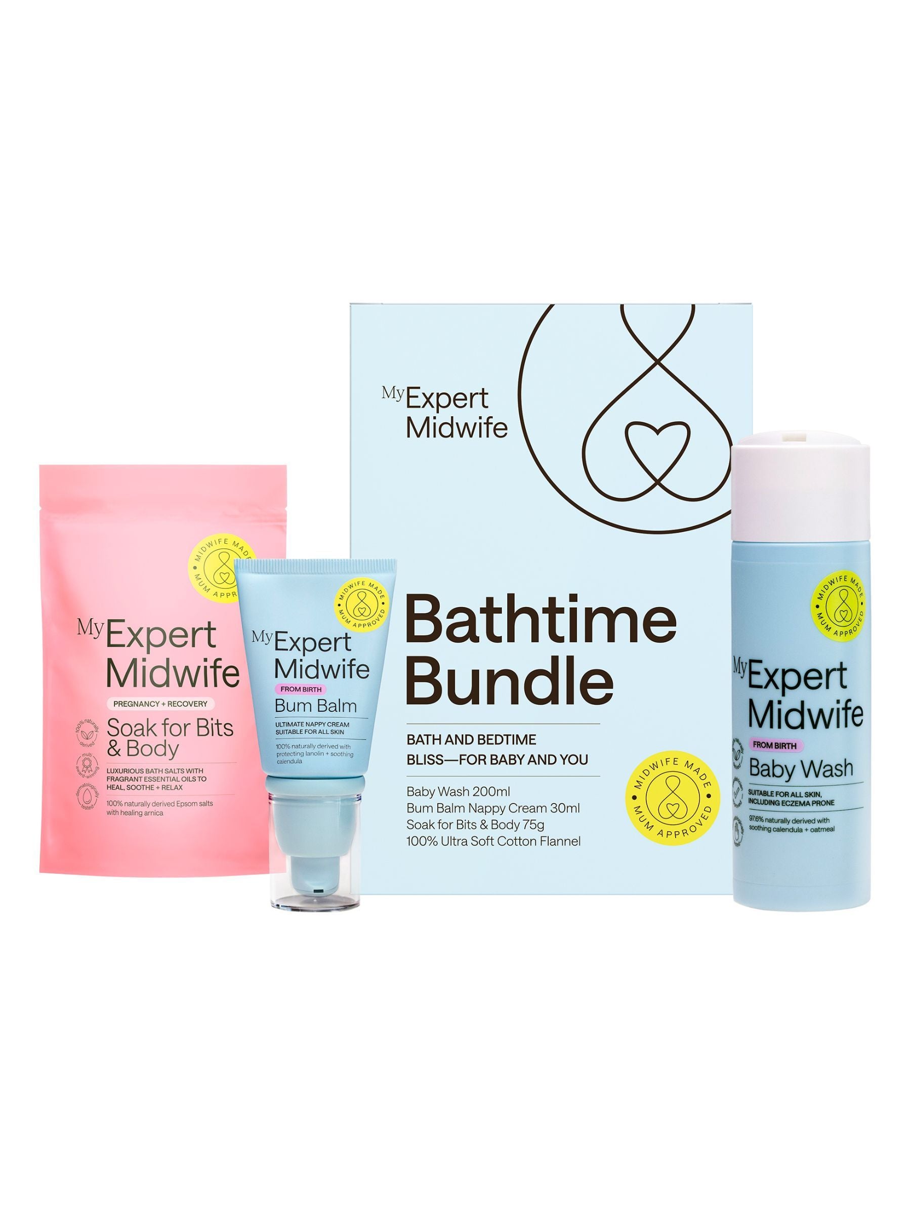 My Expert Midwife Bathtime Bundle baby and mama skincare (British brand)
