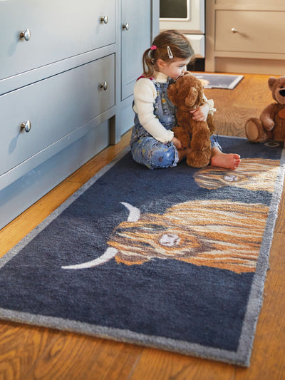 Next Hug Rug Navy Highland 1 Runner Doormat 65x150cm- Buy online at McGrocer