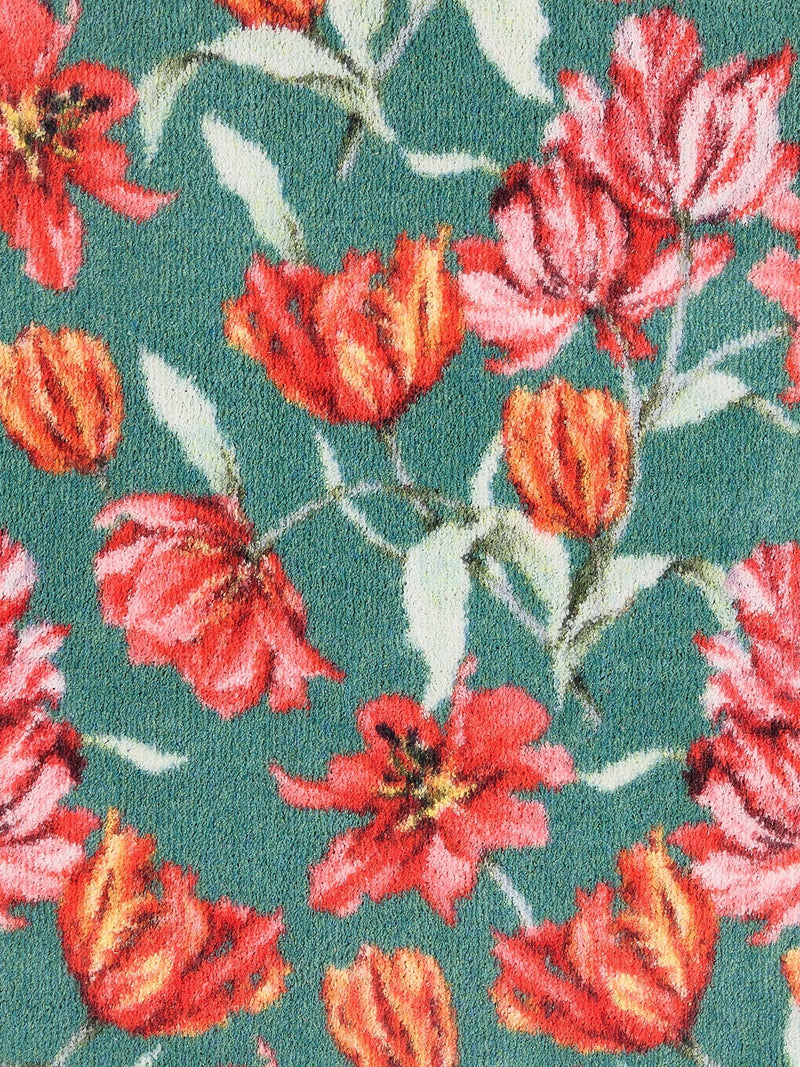 Hug Rug Green Tumbling Tulips doormat 65x85cm, imported from the UK