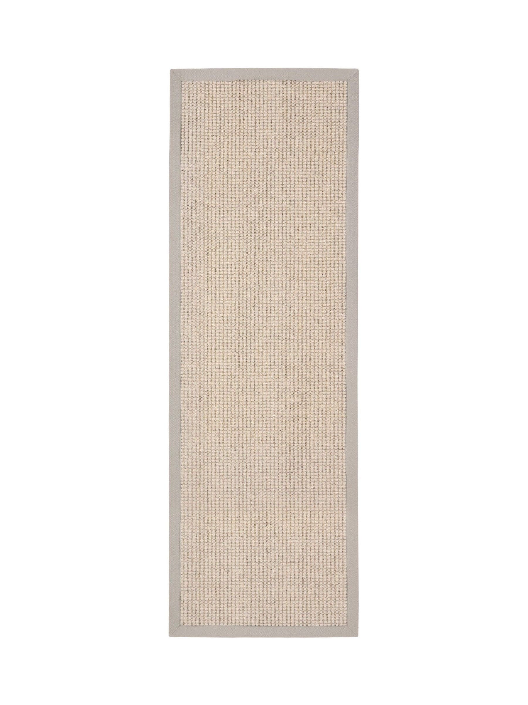 Origin Rugs soft grey sisal boucle runner 67x200cm, imported from the UK