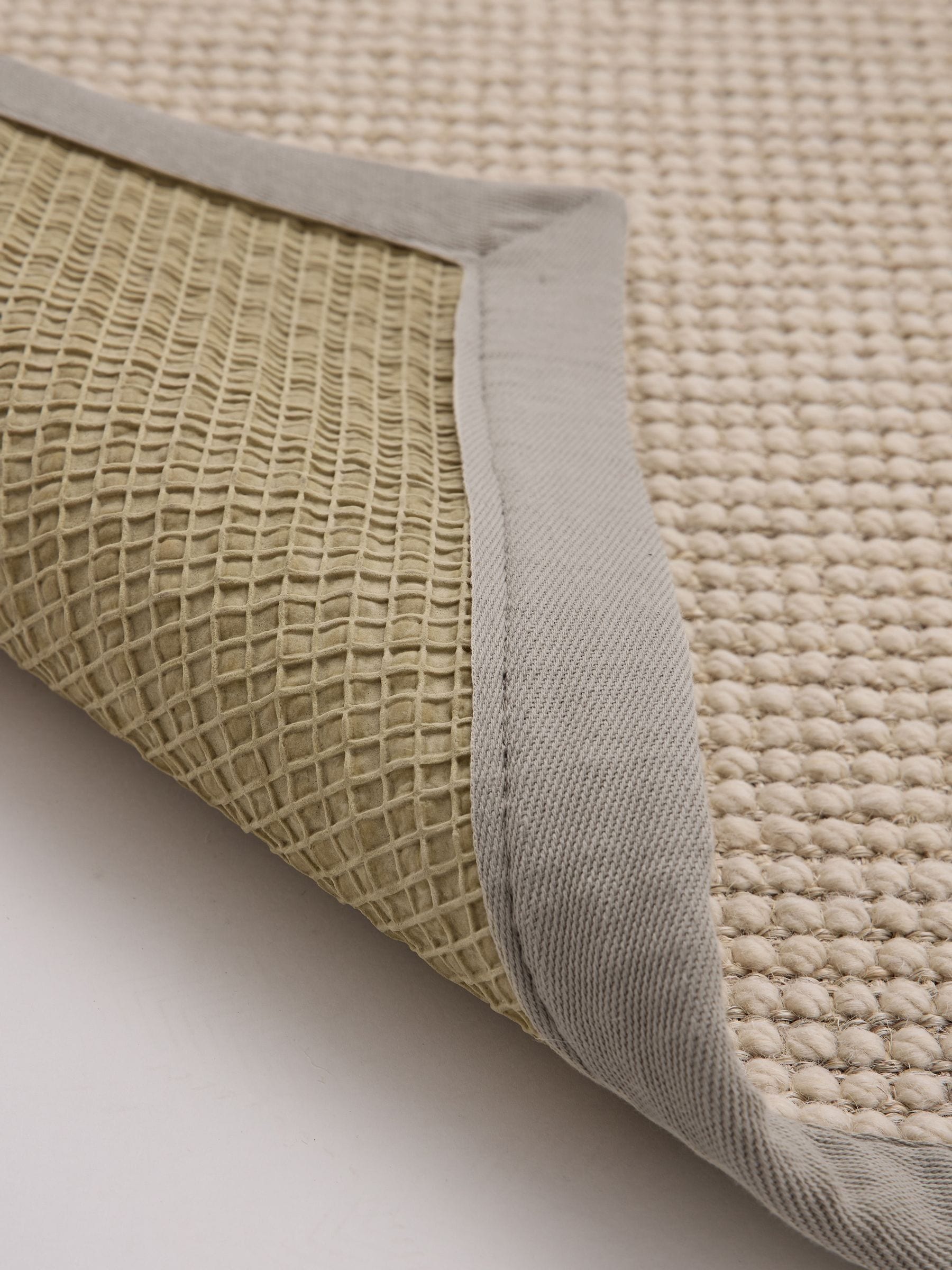 Origin Rugs soft grey sisal boucle runner 67x200cm, imported from the UK