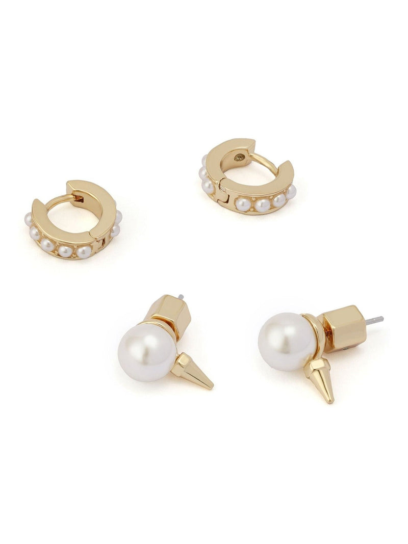 AllSaints pearl spike huggie earring set (British brand)