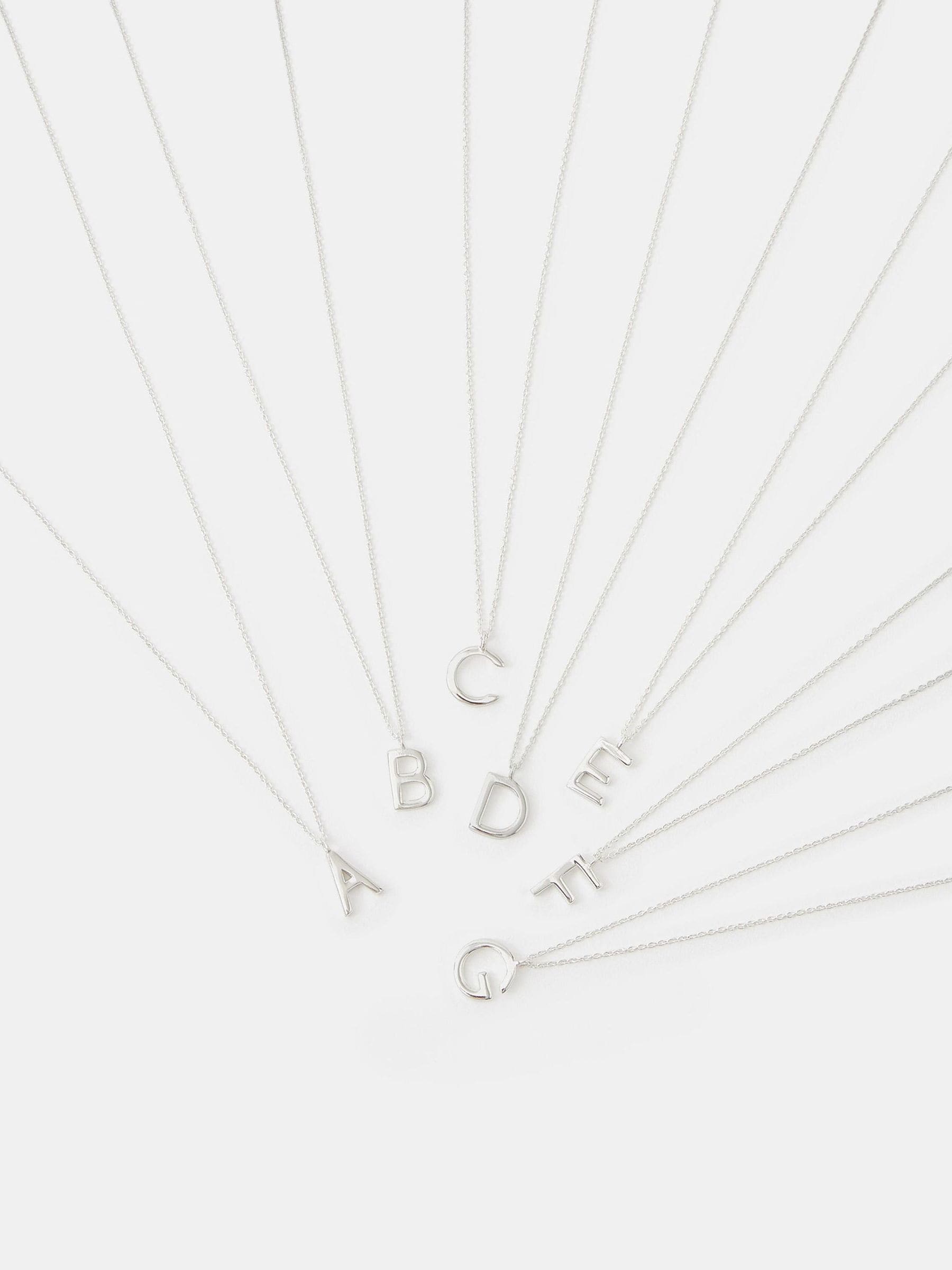 Accessorize 925 sterling silver initial pendant necklace, imported from the UK