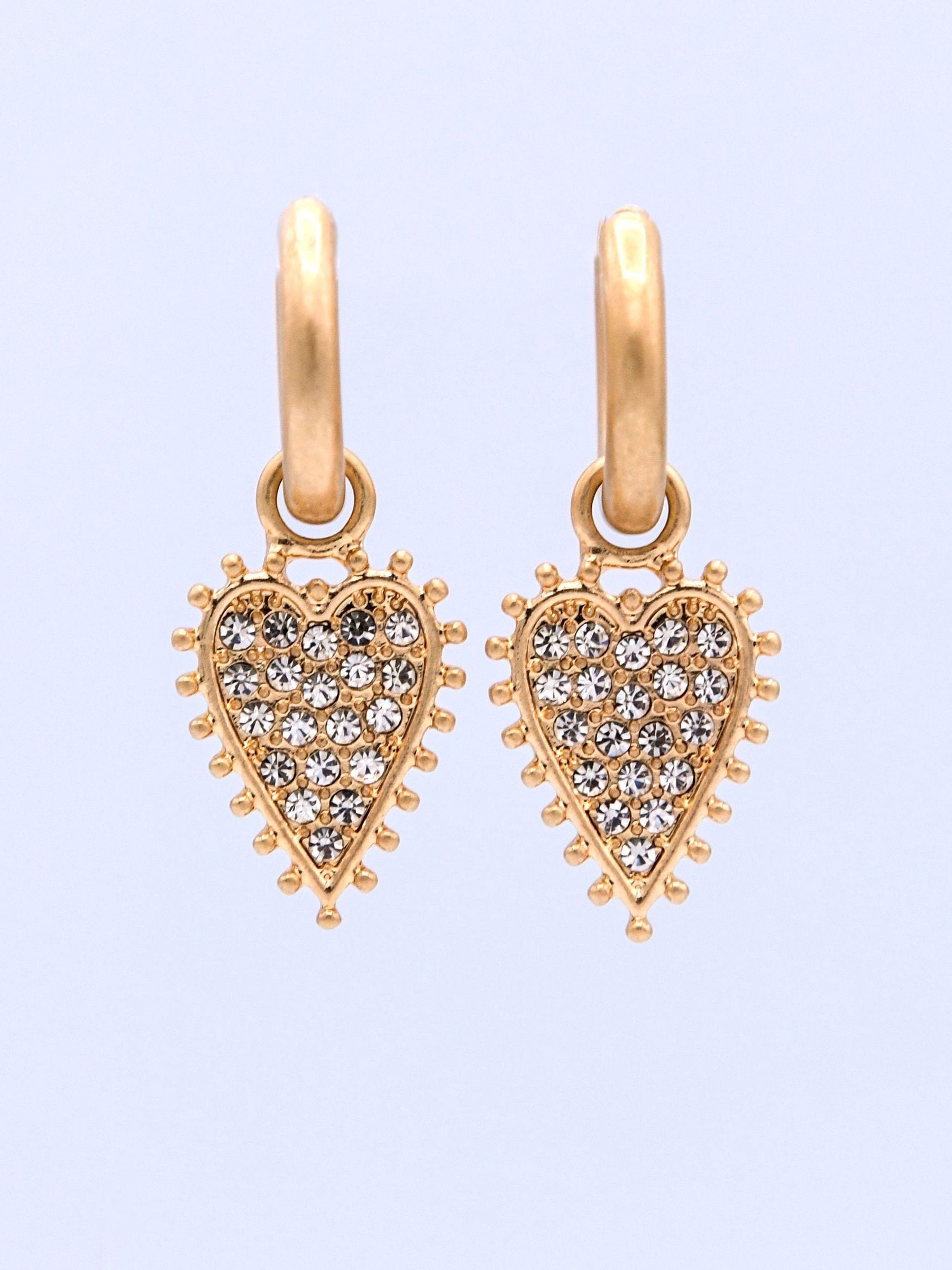 Bibi Bijoux gold heart hoop earrings set of 3, UK version