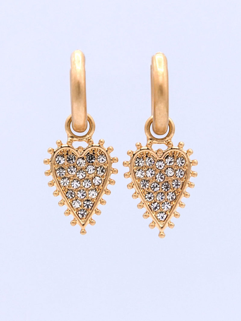 Bibi Bijoux gold heart hoop earrings set of 3, UK version