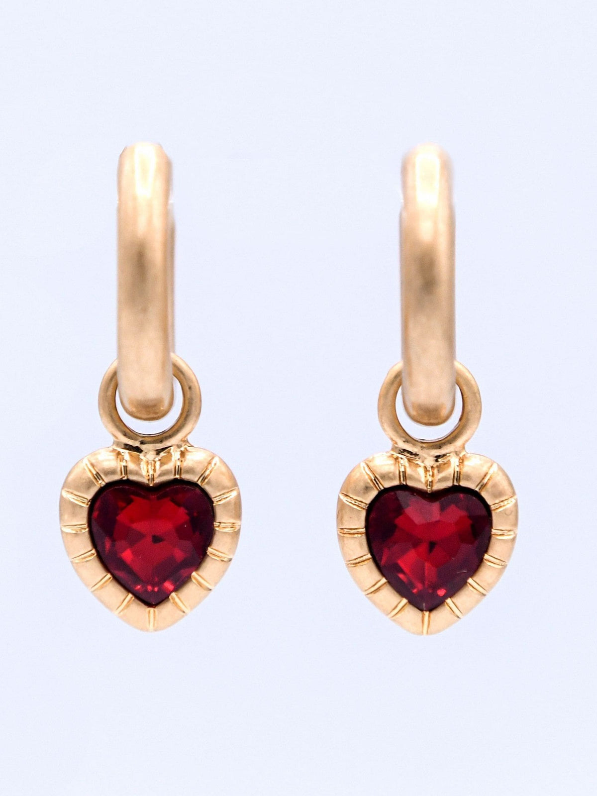 Bibi Bijoux gold heart hoop earrings set of 3, UK version