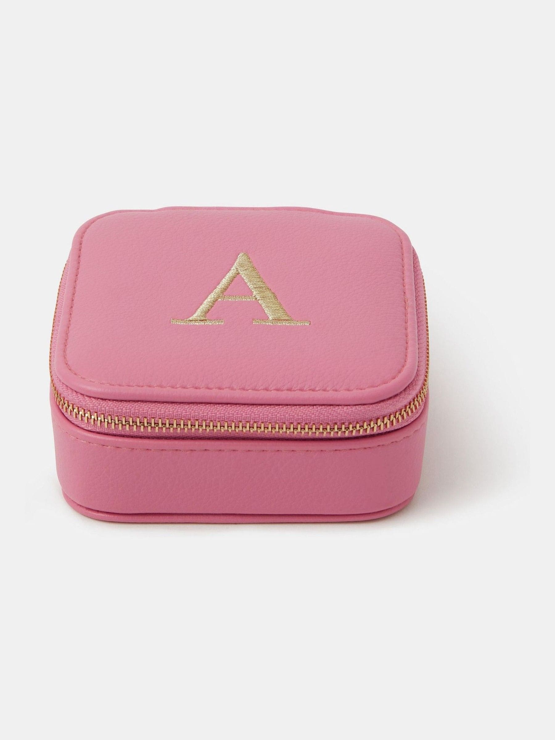 Accessorize pink mini square initial jewellery box (British brand)