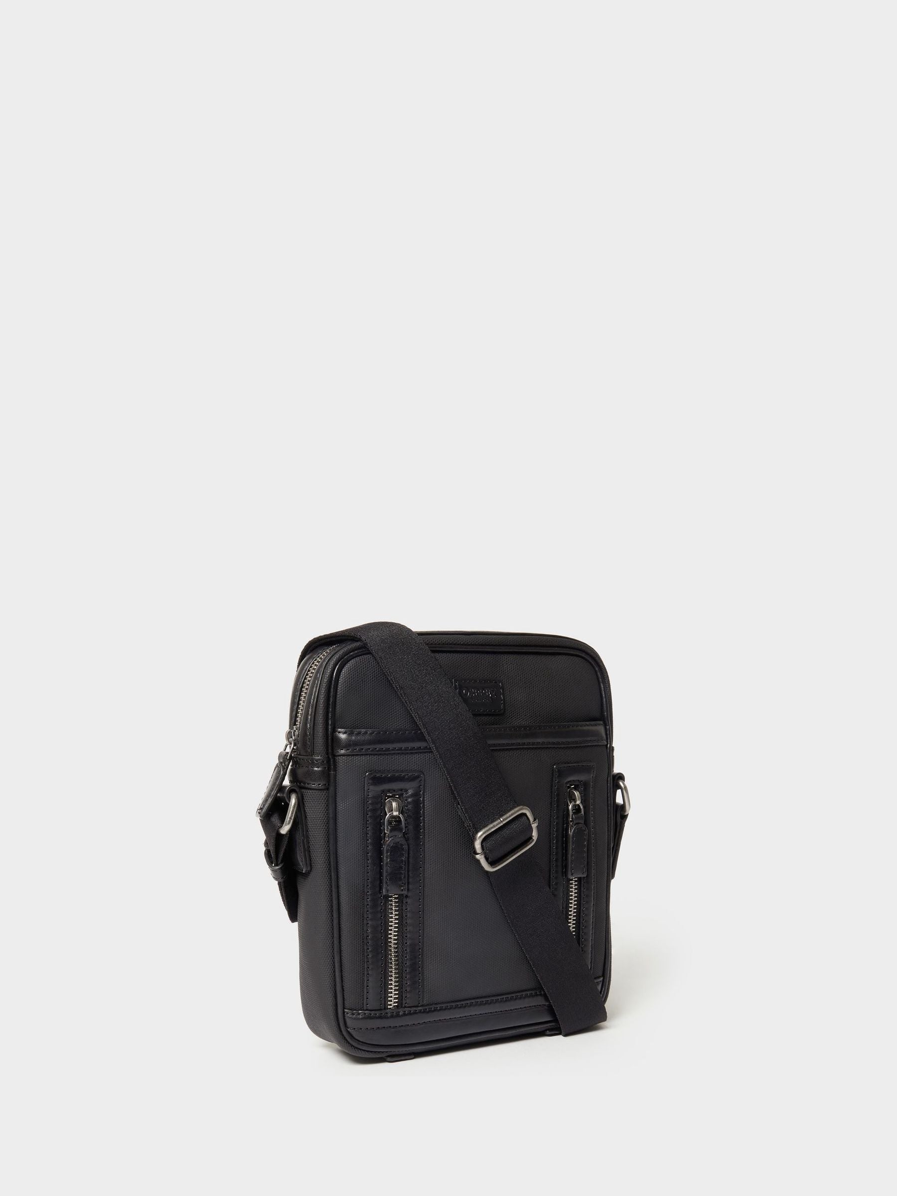 Osprey London Frontline black waxed canvas and leather messenger bag, imported from the UK