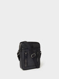 Osprey London Frontline black waxed canvas and leather messenger bag, imported from the UK