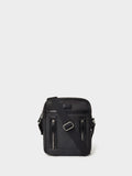 Osprey London Frontline black waxed canvas and leather messenger bag, imported from the UK