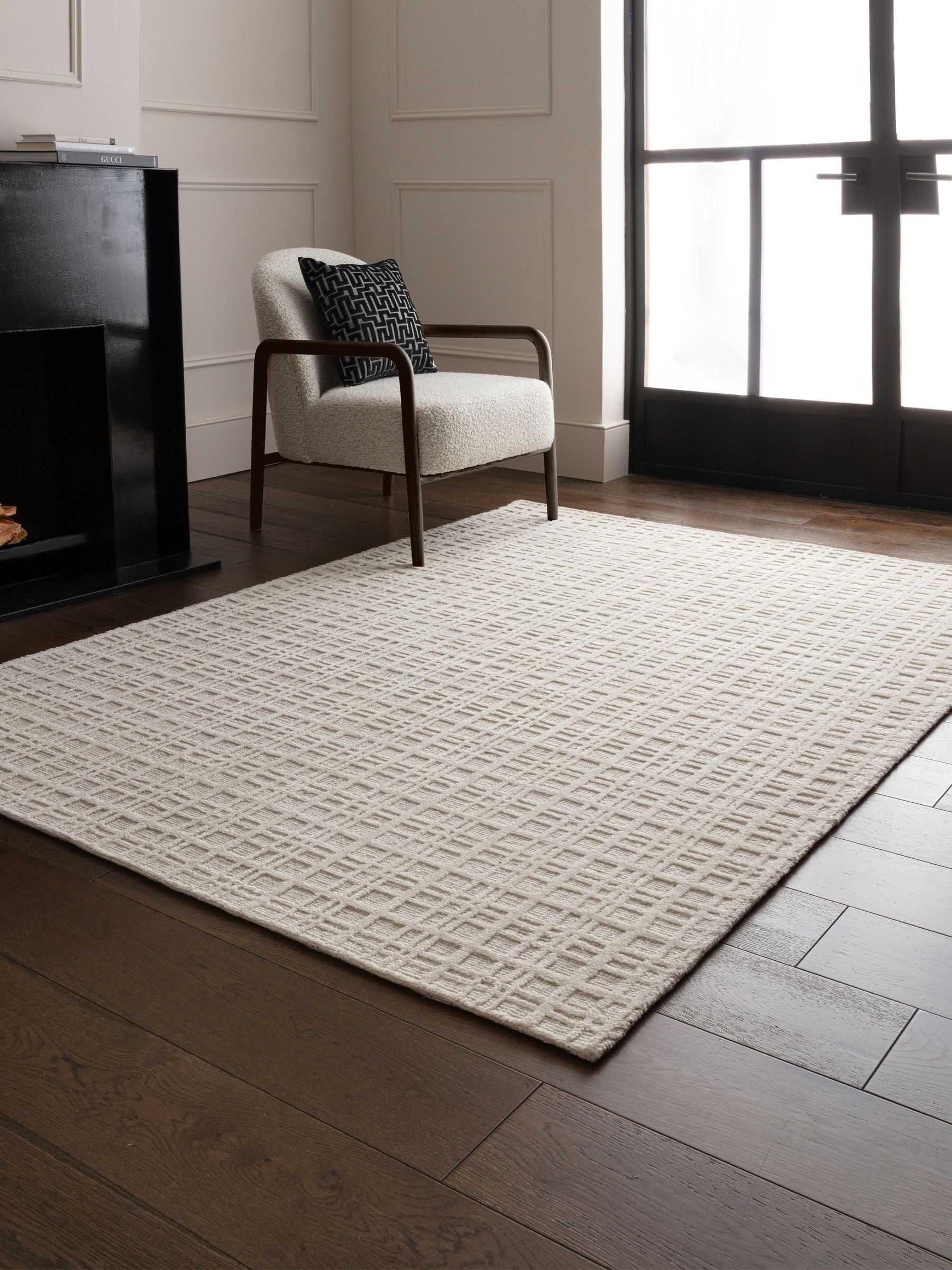 Asiatic Rugs Thatch Ecru handwoven wool rug, imported from the UK