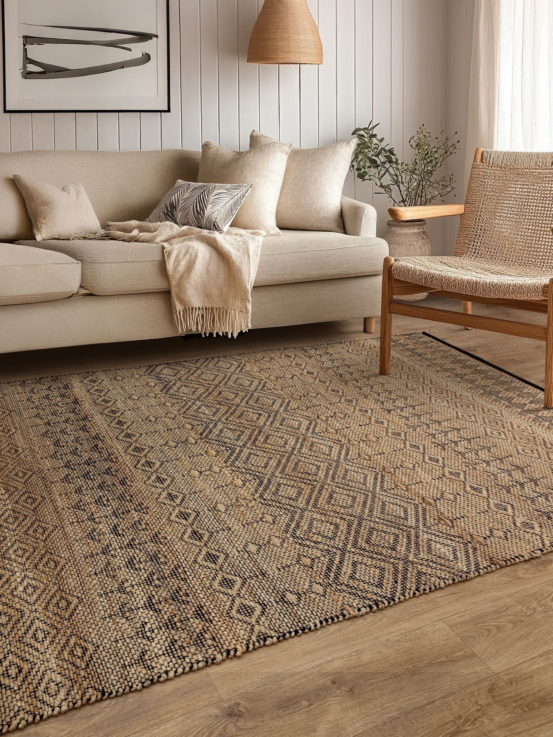Asiatic Rugs Black Asher jute rug 120x170cm, UK version