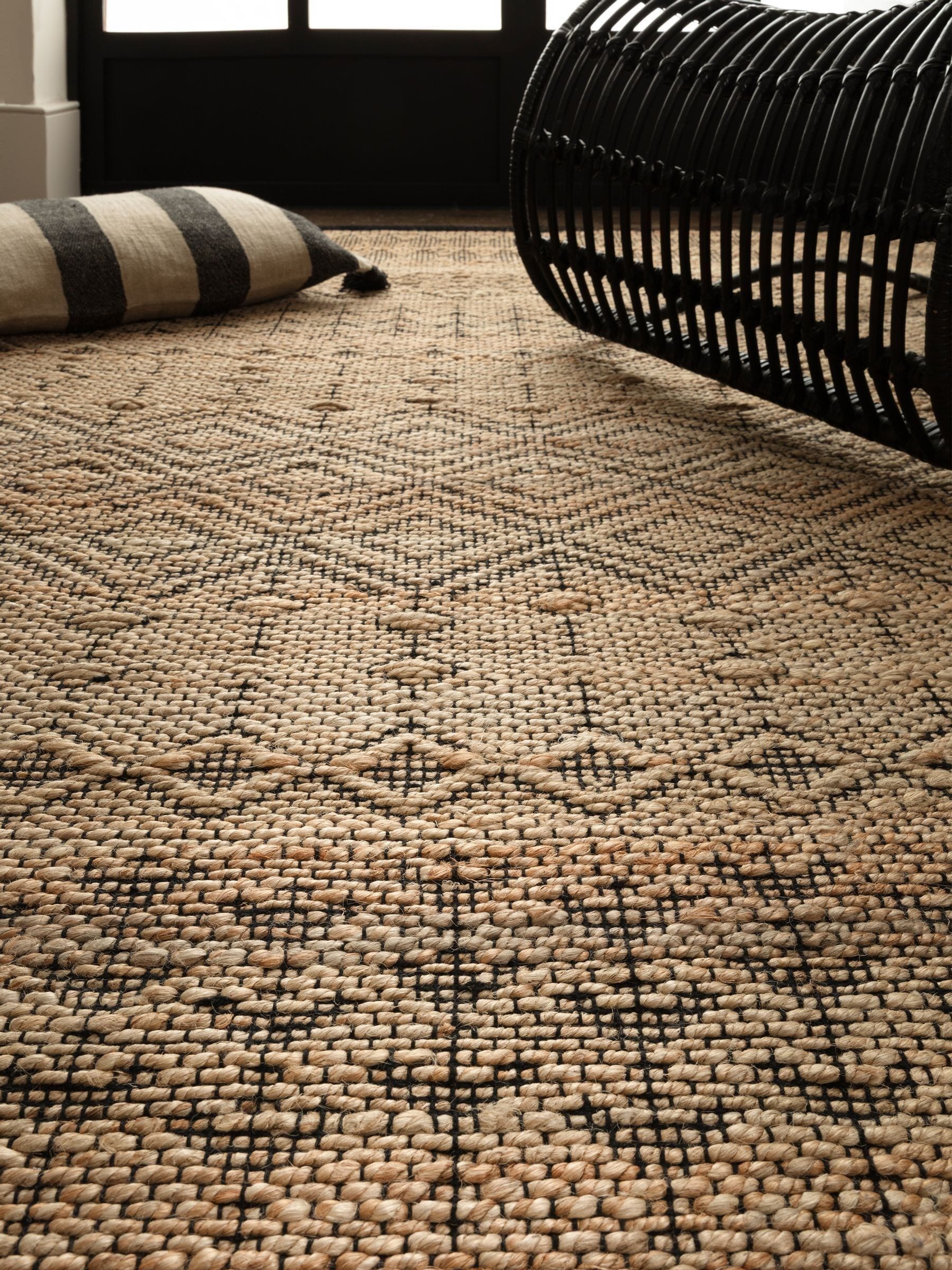 Asiatic Rugs Black Asher jute rug 120x170cm, UK version