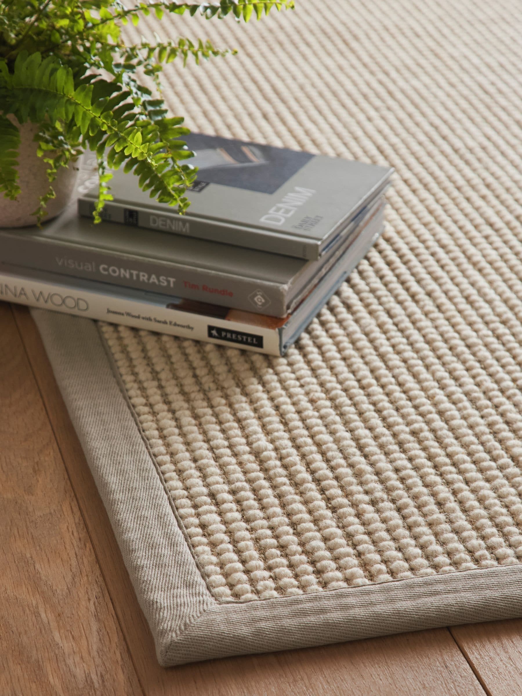 Origin Rugs soft grey border sisal boucle rug, imported from the UK