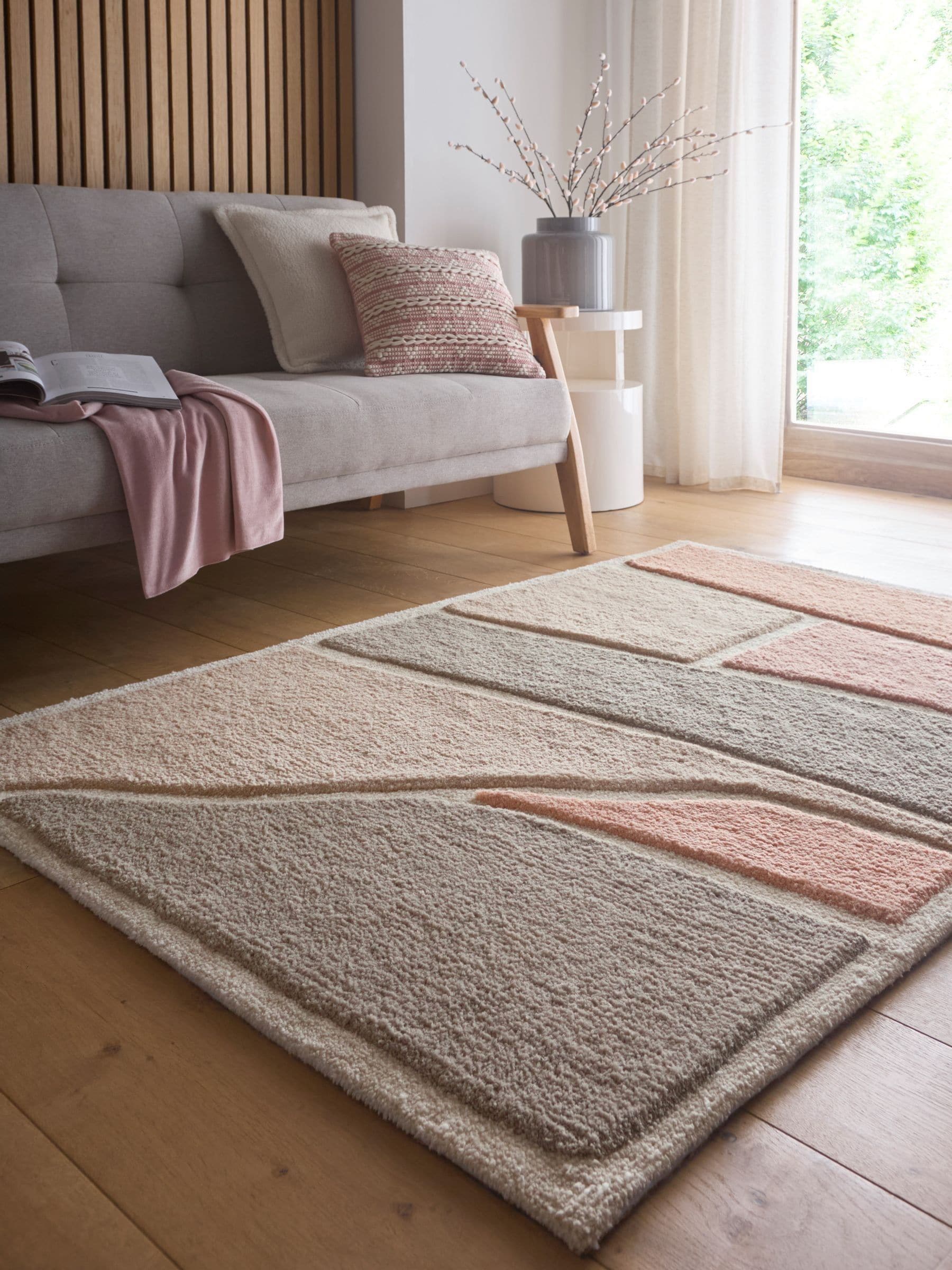 Origin Rugs Pink Strata rug in various sizes - British product