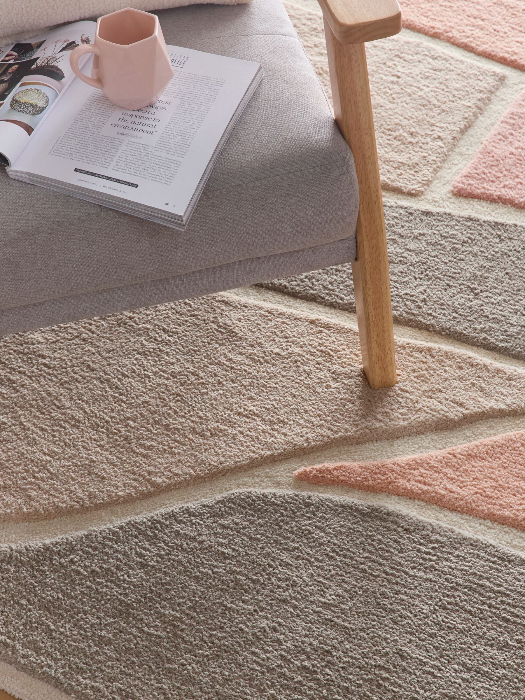 Origin Rugs Pink Strata rug in various sizes - British product