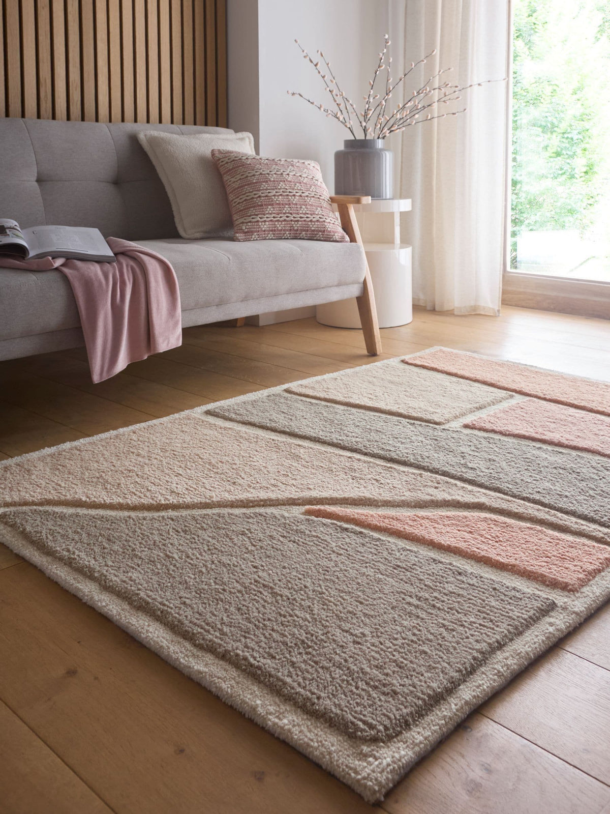 Origin Rugs Pink Strata rug in various sizes - British product