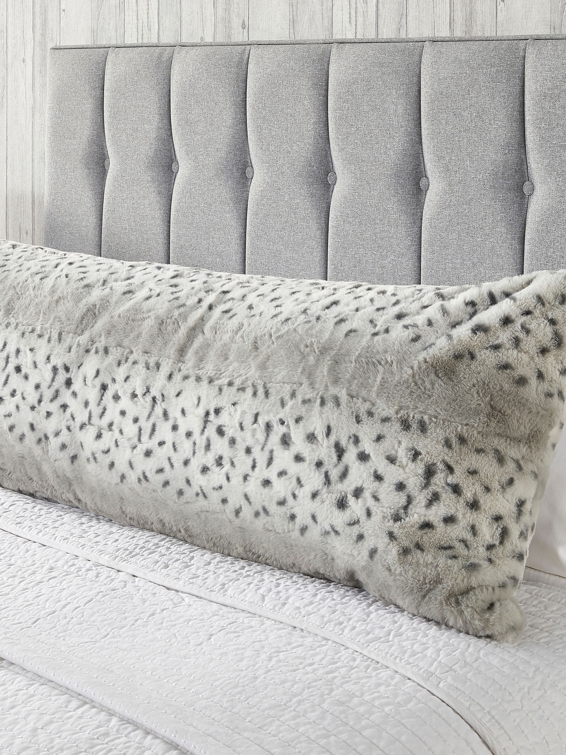 Downland bolster pillow snow leopard print, imported from the UK