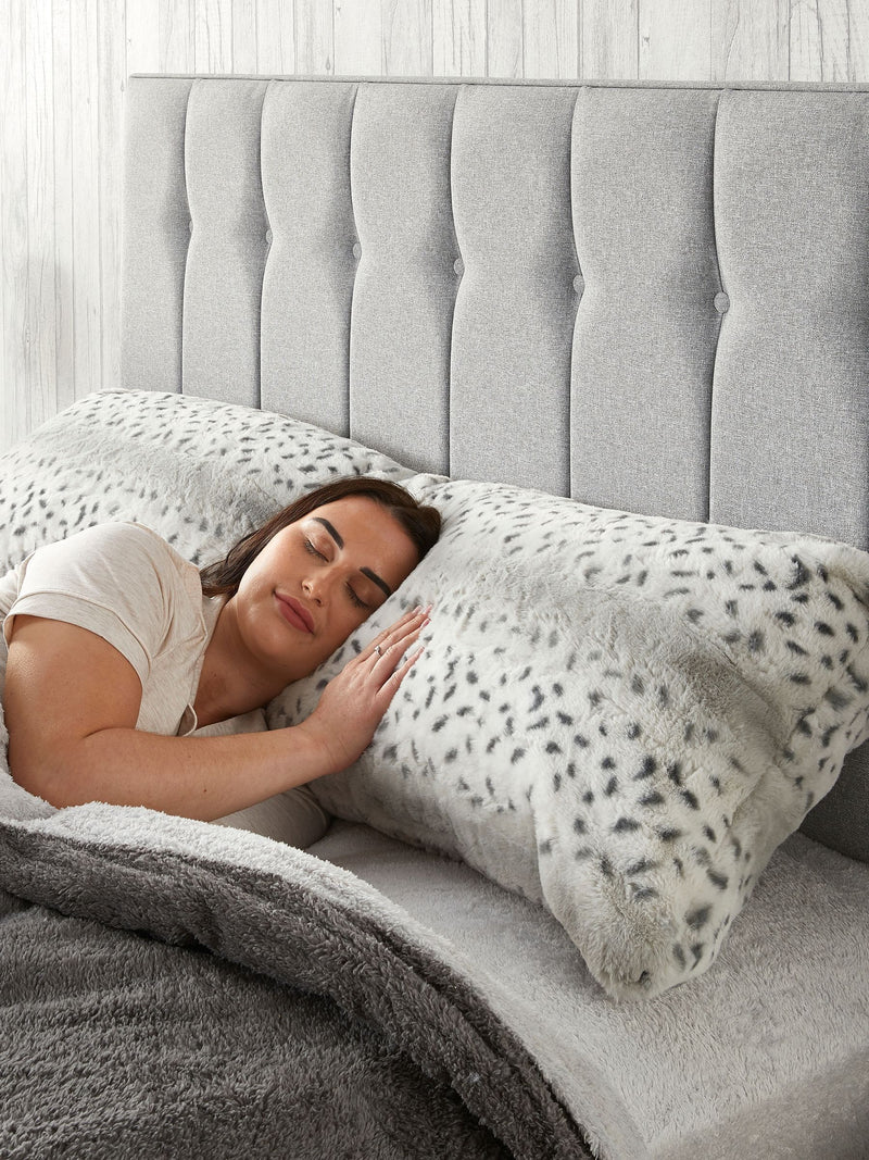 Downland bolster pillow snow leopard print, imported from the UK