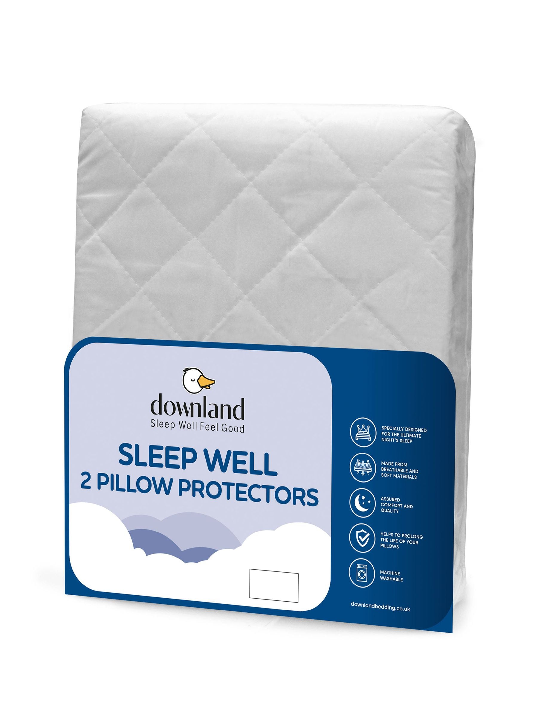 Downland Sleep Well pillow protector pair 48x74+14cm - British product