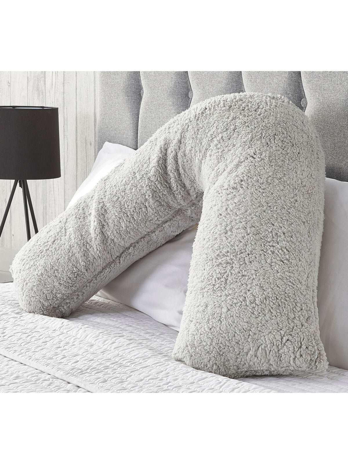 Downland V-Shape Teddy Fleece Pillow cream 80x80x30cm, UK version