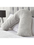 Downland V-Shape Teddy Fleece Pillow cream 80x80x30cm, UK version