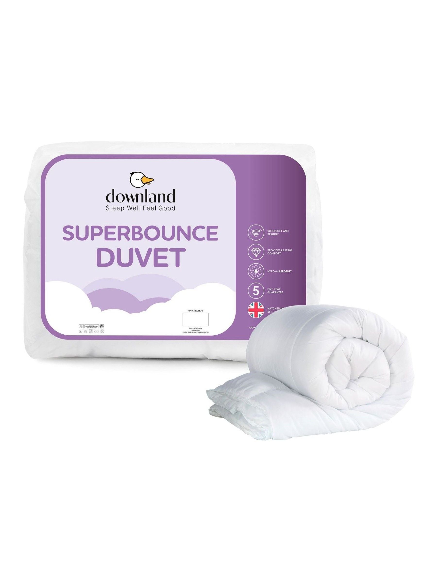Downland Superbounce 10.5 Tog duvet, UK version