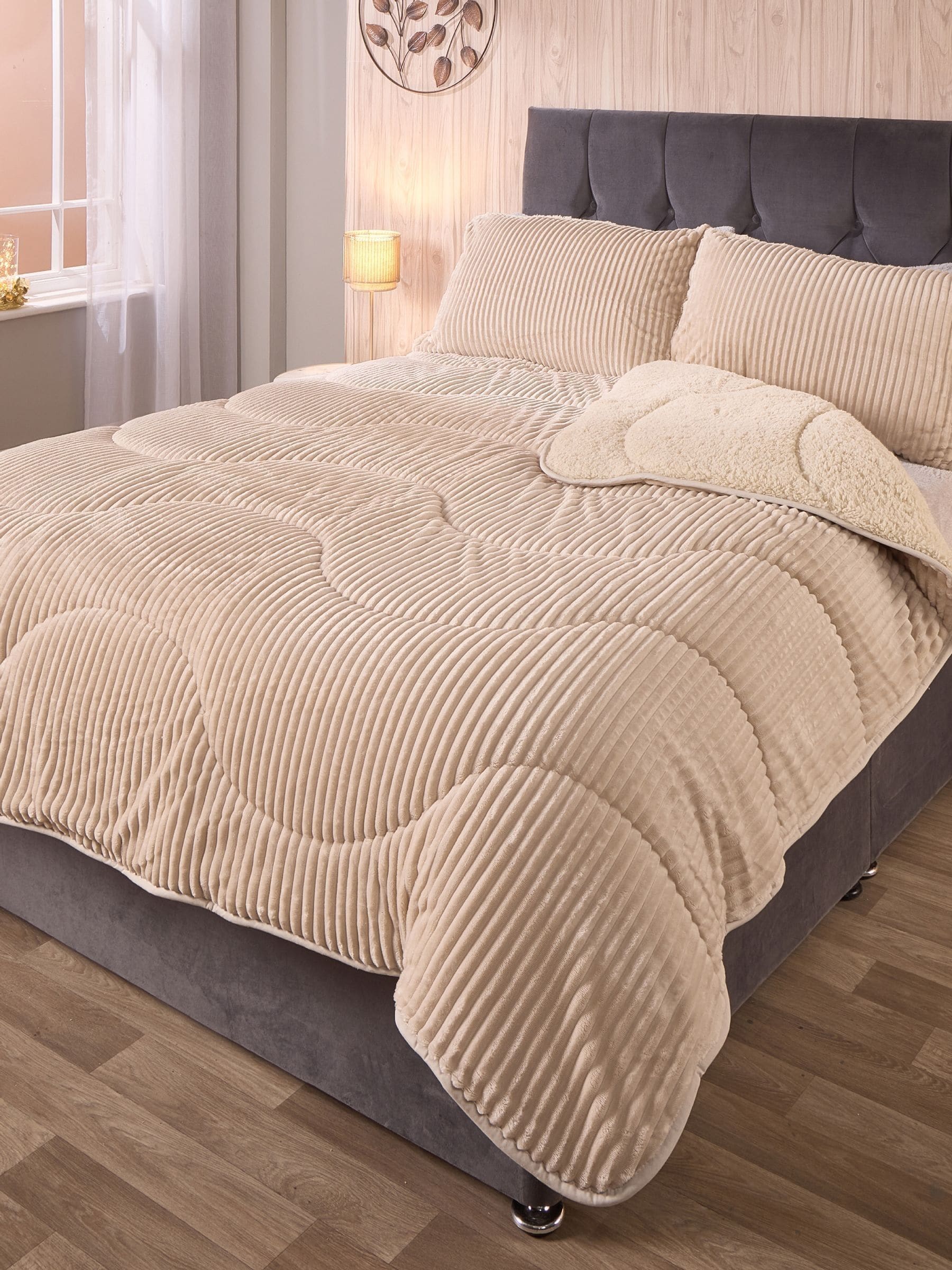 Downland 10.5 tog velvet cord coverless duvet, imported from the UK