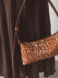 Genuine leather animal print mini shoulder bag - British product