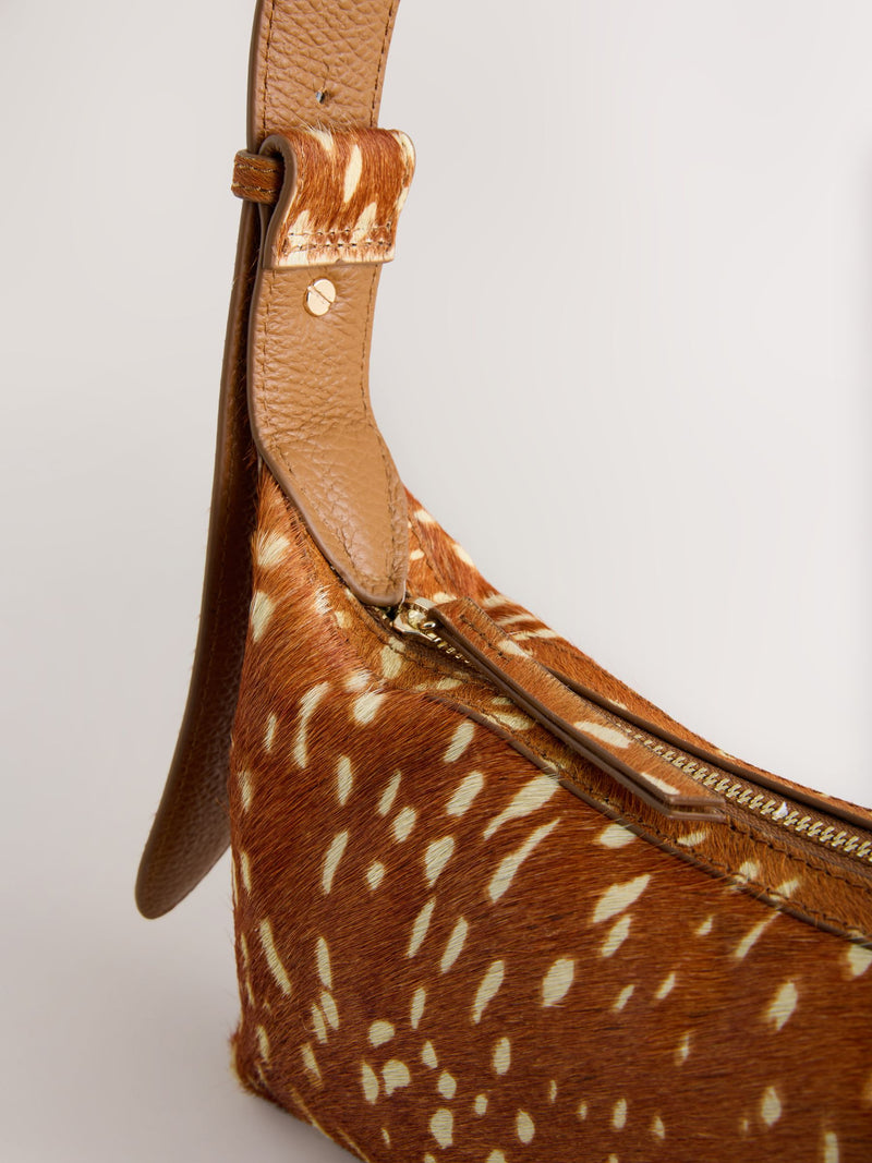 Genuine leather animal print mini shoulder bag - British product