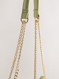 Green raffia effect shoulder bag, imported from the UK