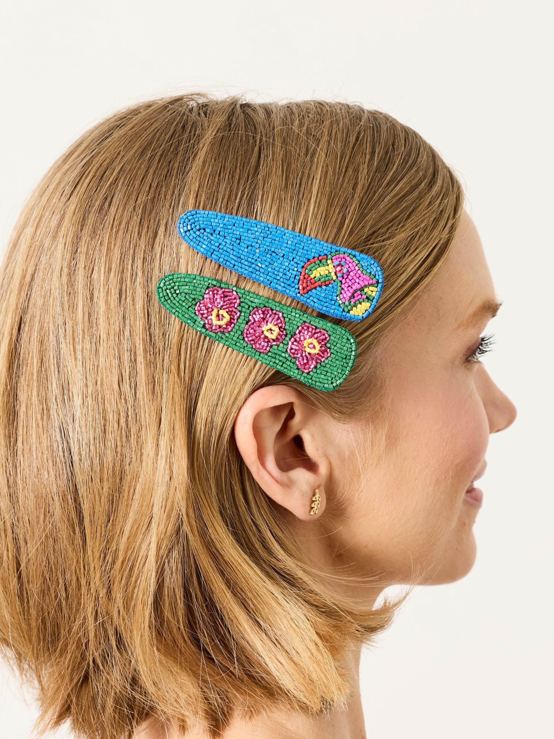 FatFace tropical beaded hair slides 2 pack - British product