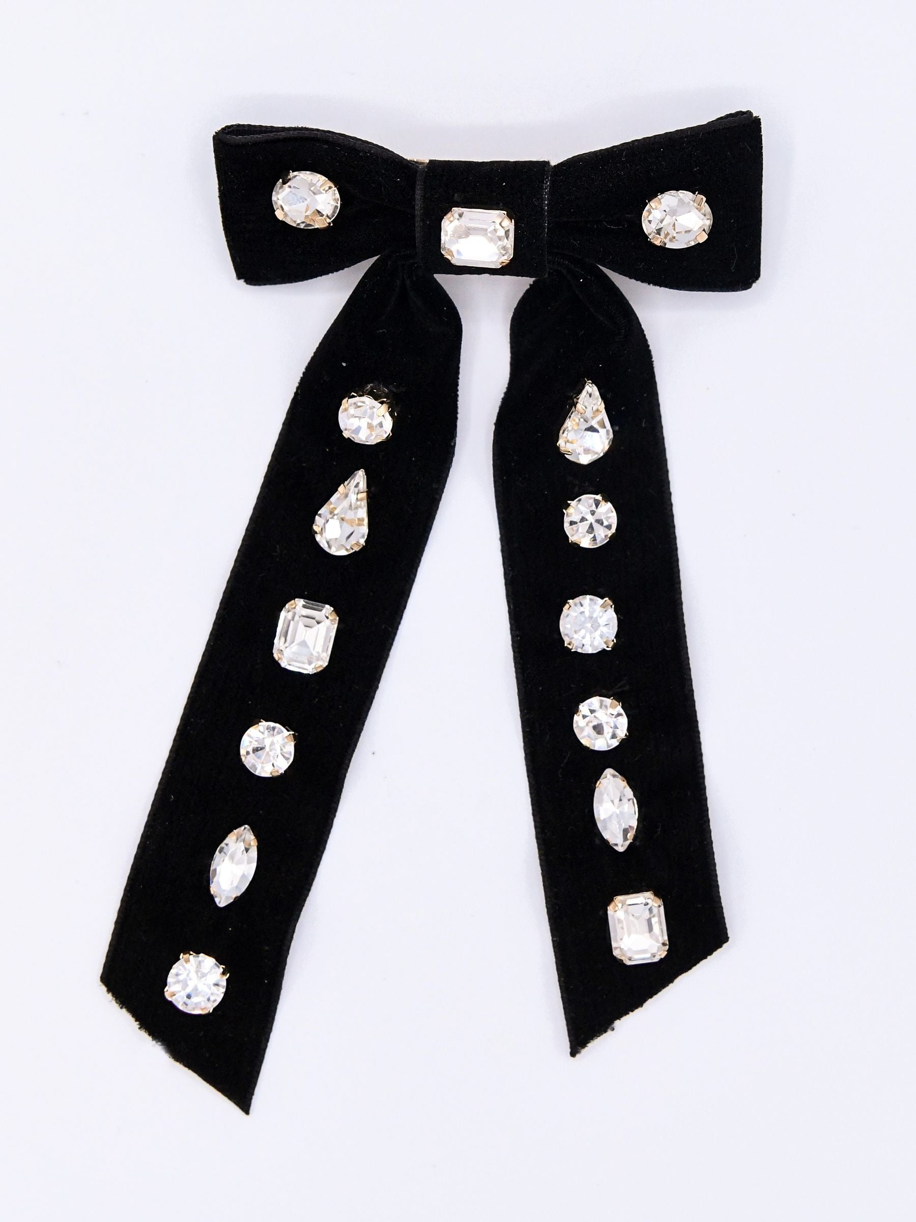 Bibi Bijoux Black Glitzy Hair Bow, imported from the UK