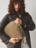 Stone Suede Tassel Shoulder Bag leather and cotton lining - British product