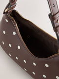 Chocolate brown polka dot scoop shoulder bag from a British brand