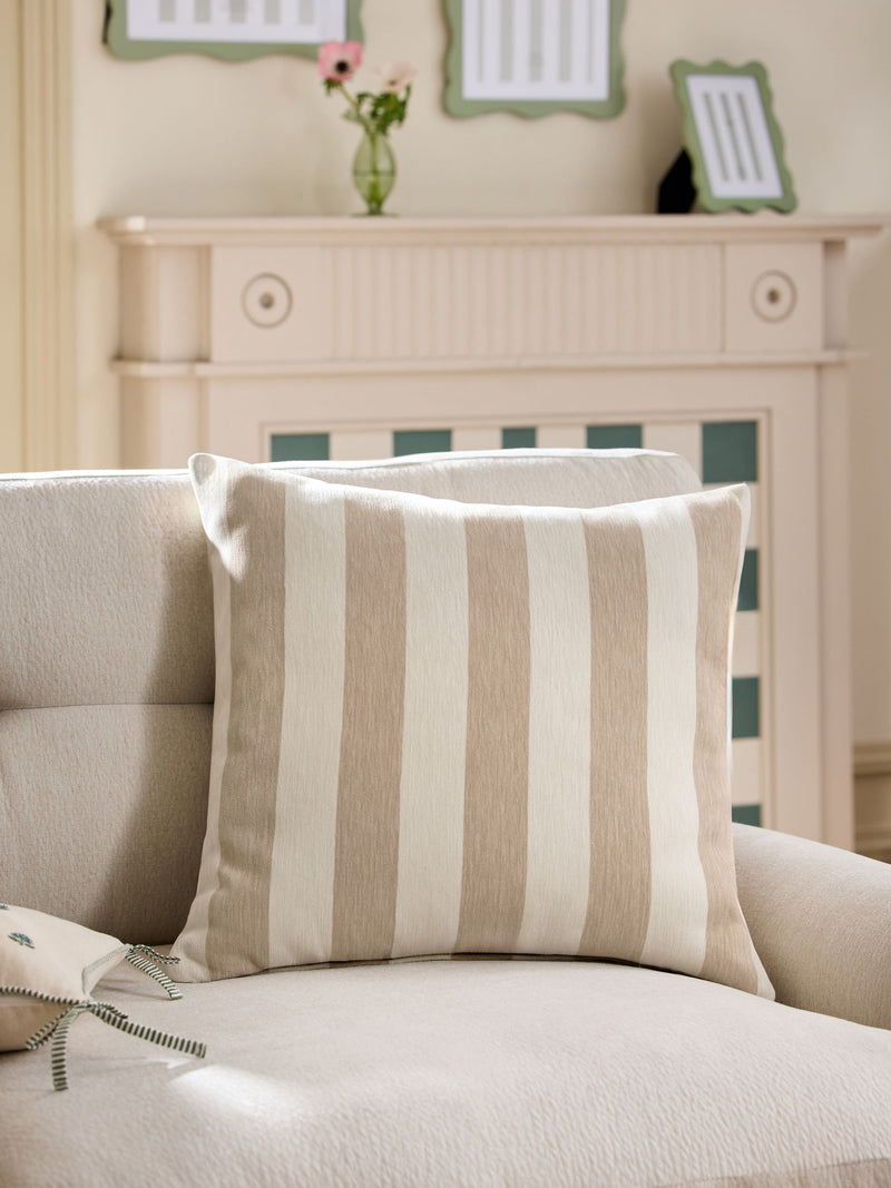 Chenille Stripe Cushion Sage Green 50 x 50cm