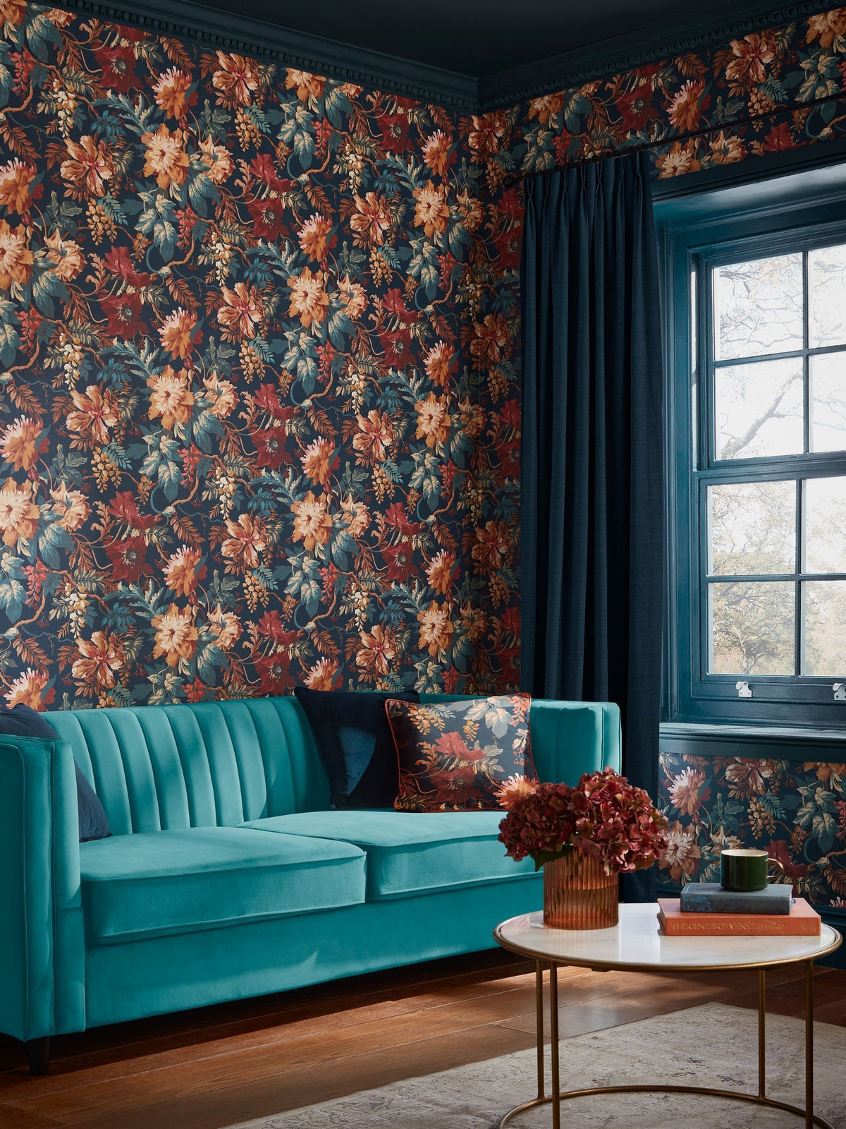 Graham & Brown Dusk Florenzia A4 wallpaper sample, UK version