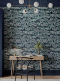Graham & Brown Navy Idyll Tree A4 Wallpaper Sample