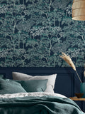 Graham & Brown Navy Idyll Tree A4 Wallpaper Sample