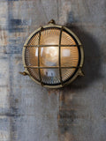 Garden Trading brass Devonport bulkhead outdoor wall light, imported from the UK